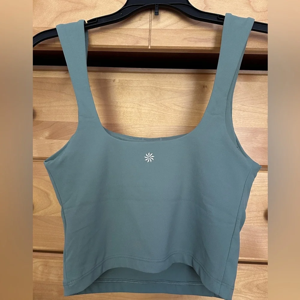 Transcend Square Neck Crop Sports Bra D-DD Sage Green - Picture 3 of 5